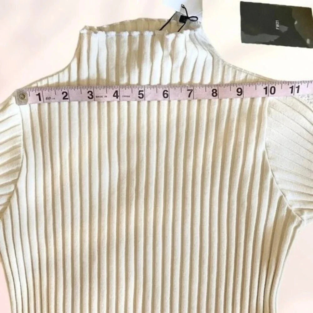 JOHN ELLIOTT GINZA RIb Long Sleeve Mock Mini Dress in Feather - Picture 9 of 15